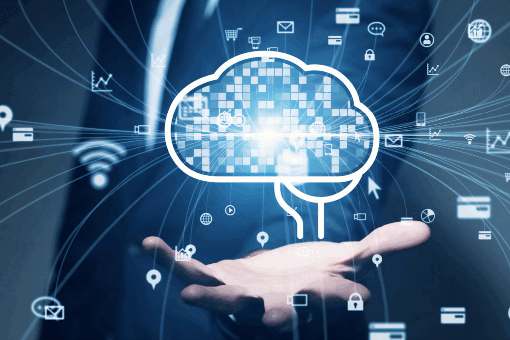 Person holding a cloud - technology image